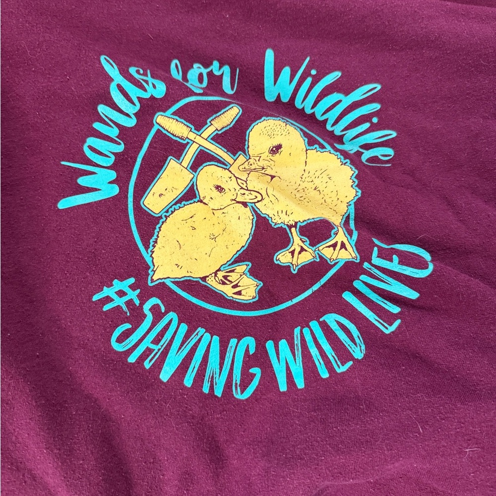 Maroon Graphic Sweatshirt with Wildlife Print